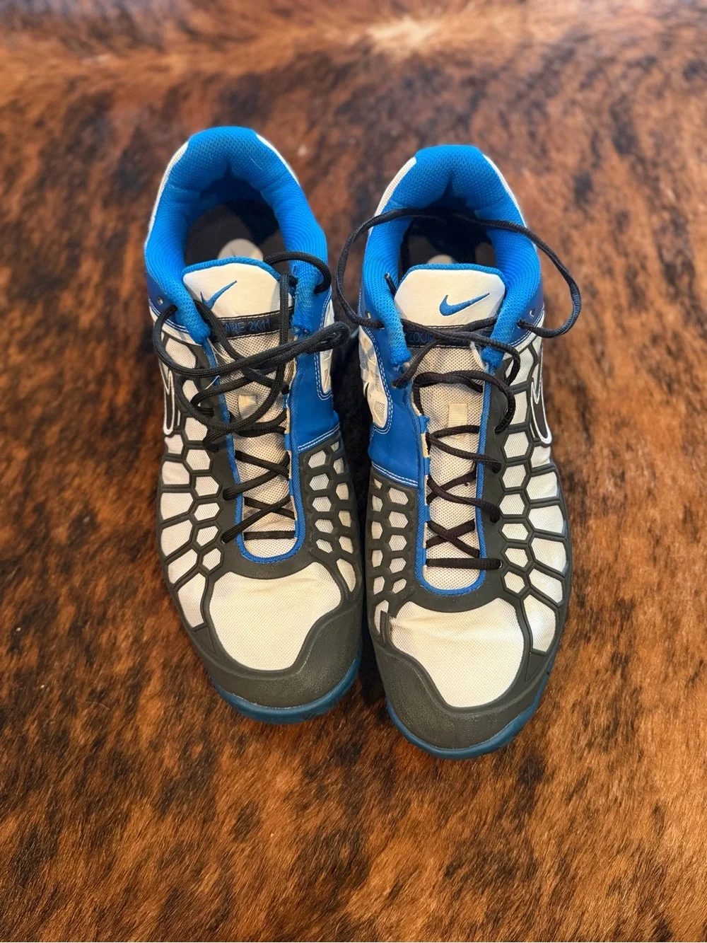 2011 Nike Zoom Breathe 2k11 SZ 13 Blue & White Blk  Tennis Shoes 454127-140 Rare